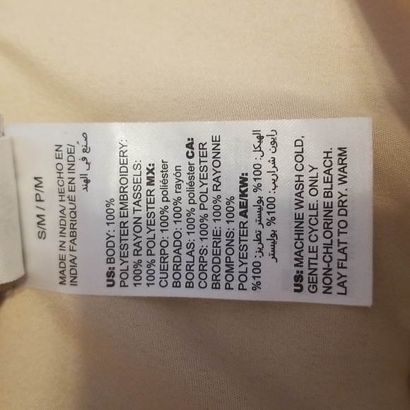 Chicos Womens Rose Embroidered Poncho Style Fringe Blouse Size Small Med - Picture 8 of 9